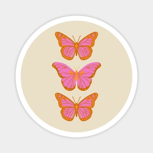 Pink and Orange Butterflies Magnet